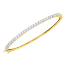 14kt Yellow Gold Women's Round Diamond Single Row Bangle Bracelet 2.00 Cttw - FREE Shipping (US/CAN)-Gold & Diamond Bracelets-JadeMoghul Inc.