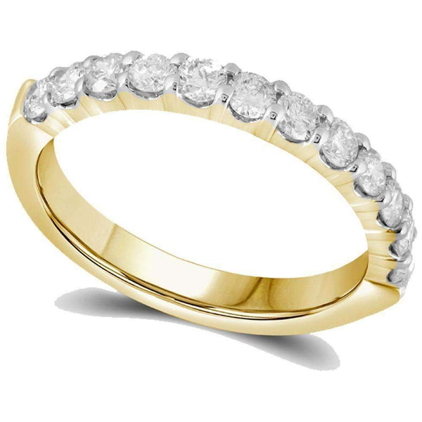 14kt Yellow Gold Women's Round Diamond Single Row Wedding Band 1-2 Cttw - FREE Shipping (US/CAN)-Gold & Diamond Wedding Jewelry-JadeMoghul Inc.