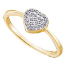 14kt Yellow Gold Women's Round Diamond Slender Delicate Heart Ring 1/12 Cttw - FREE Shipping (US/CAN)-Gold & Diamond Heart Rings-5-JadeMoghul Inc.