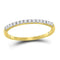 14kt Yellow Gold Women's Round Diamond Slender Stackable Wedding Band 1/6 Cttw - FREE Shipping (US/CAN)-Gold & Diamond Wedding Jewelry-5-JadeMoghul Inc.