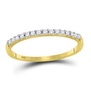 14kt Yellow Gold Womens Round Diamond Slender Stackable Wedding Band 1/6 Cttw-Gold & Diamond Wedding Jewelry-10-JadeMoghul Inc.