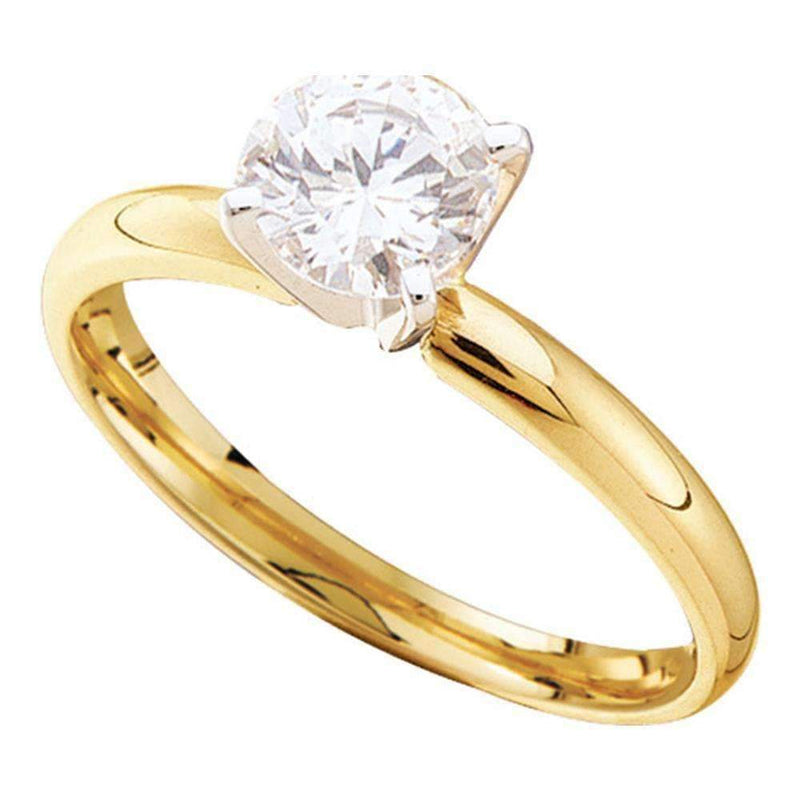 14kt Yellow Gold Women's Round Diamond Solitaire Bridal Wedding Engagement Ring 1/2 Cttw - FREE Shipping (US/CAN)-Wedding Jewelry-5-JadeMoghul Inc.