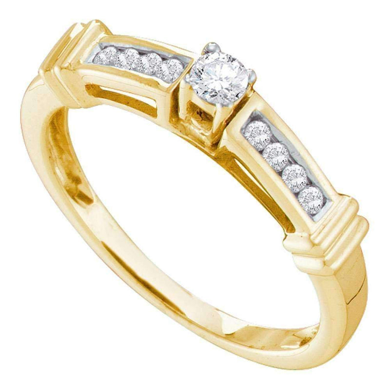 14kt Yellow Gold Women's Round Diamond Solitaire Bridal Wedding Engagement Ring 1/4 Cttw - FREE Shipping (US/CAN)-Wedding Jewelry-5-JadeMoghul Inc.