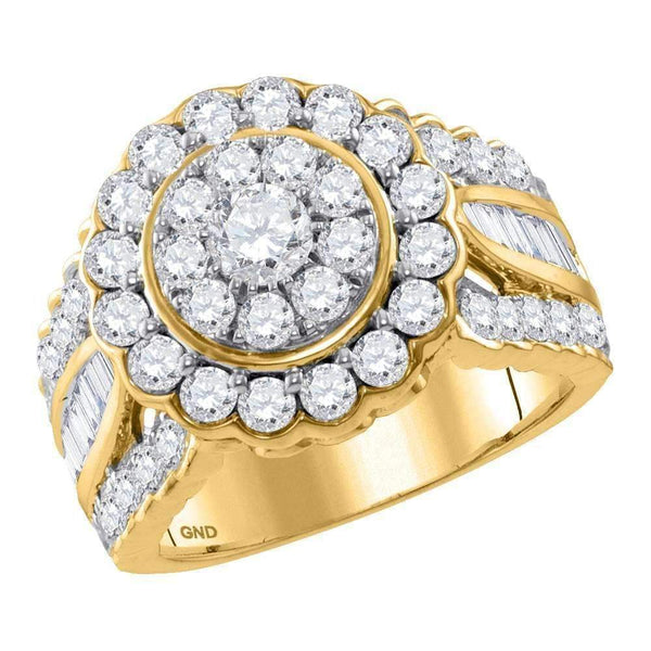 14kt Yellow Gold Women's Round Diamond Solitaire Halo Bridal Wedding Engagement Ring 3.00 Cttw - FREE Shipping (US/CAN)-Wedding Jewelry-5-JadeMoghul Inc.