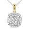 14kt Yellow Gold Women's Round Diamond Square Cluster Pendant 1-3 Cttw - FREE Shipping (US/CAN)-Gold & Diamond Pendants & Necklaces-JadeMoghul Inc.