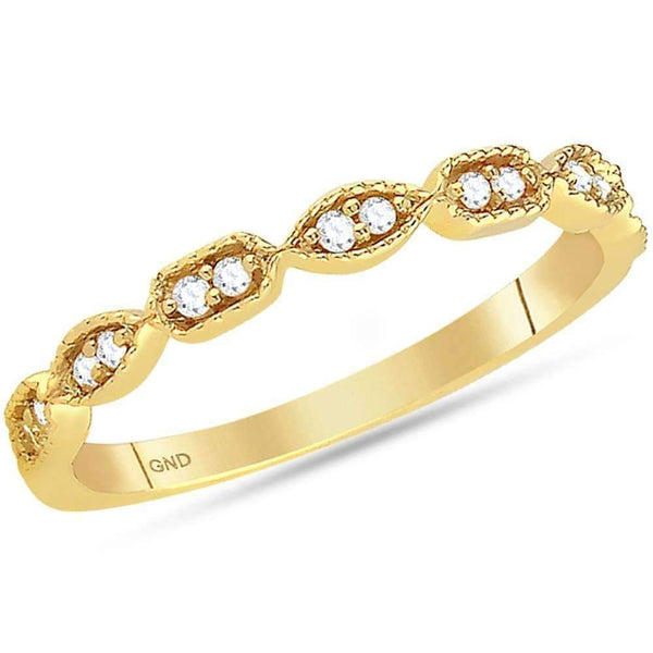 14kt Yellow Gold Women's Round Diamond Stackable Band Ring 1-10 Cttw - FREE Shipping (US/CAN)-Gold & Diamond Rings-JadeMoghul Inc.