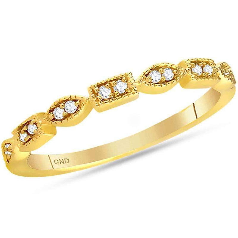 14kt Yellow Gold Women's Round Diamond Stackable Band Ring 1-10 Cttw - FREE Shipping (US/CAN)-Rings And Bands-JadeMoghul Inc.