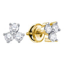 14kt Yellow Gold Women's Round Diamond Stud Earrings 1-2 Cttw - FREE Shipping (USA/CAN)-Gold & Diamond Earrings-JadeMoghul Inc.