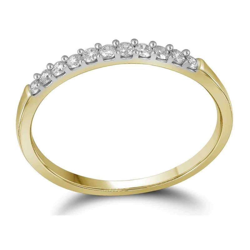 14kt Yellow Gold Women's Round Diamond Wedding Band Ring 1/6 Cttw - FREE Shipping (US/CAN)-Gold & Diamond Wedding Jewelry-5-JadeMoghul Inc.