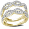 14kt Yellow Gold Womens Round Diamond Wrap Ring Guard Enhancer Wedding Band 3-4 Cttw-Gold & Diamond Wedding Jewelry-JadeMoghul Inc.