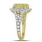 14kt Yellow Gold Women's Round Natural Yellow Diamond Cluster Ring 1-3-4 Cttw - FREE Shipping (US/CAN)-Gold & Diamond Cluster Rings-JadeMoghul Inc.