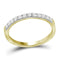 14kt Yellow Gold Women's Round Pave-set Diamond Single Row Wedding Band 1/4 Cttw - FREE Shipping (US/CAN)-Gold & Diamond Wedding Jewelry-5-JadeMoghul Inc.