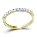 14kt Yellow Gold Women's Round Pave-set Diamond Single Row Wedding Band 1/4 Cttw - FREE Shipping (US/CAN)-Gold & Diamond Wedding Jewelry-5-JadeMoghul Inc.