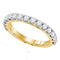 14kt Yellow Gold Women's Round Pave-set Diamond Single Row Wedding Band 1/4 Cttw - FREE Shipping (US/CAN)-Gold & Diamond Wedding Jewelry-8-JadeMoghul Inc.