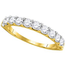 14kt Yellow Gold Women's Round Pave-set Diamond Wedding Band Ring 1.00 Cttw - FREE Shipping (US/CAN)-Gold & Diamond Wedding Jewelry-5-JadeMoghul Inc.