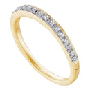 14kt Yellow Gold Women's Round Prong-set Diamond Slender Band 1/8 Cttw - FREE Shipping (US/CAN)-Gold & Diamond Bands-5-JadeMoghul Inc.