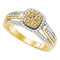 14kt Yellow Gold Women's Round Yellow Diamond Cluster Bridal Wedding Engagement Ring 3/4 Cttw - FREE Shipping (US/CAN)-Gold & Diamond Engagement & Anniversary Rings-5-JadeMoghul Inc.