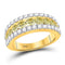 14kt Yellow Gold Women's Yellow Diamond Triple Row Band Ring 2.00 Cttw-Gold & Diamond Rings-JadeMoghul Inc.