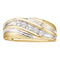 14kt Yellow Two-tone Gold Men's Round Diamond Wedding Anniversary Band Ring 1/4 Cttw - FREE Shipping (US/CAN)-Gold & Diamond Wedding Jewelry-8-JadeMoghul Inc.