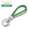 15 Colors PU Leather Braided Woven Rope Double Rings Fit DIY bag Pendant Key Chains Holder Car Keyrings Men Women Keychains K224-Green-JadeMoghul Inc.