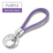 15 Colors PU Leather Braided Woven Rope Double Rings Fit DIY bag Pendant Key Chains Holder Car Keyrings Men Women Keychains K224-Purple-JadeMoghul Inc.