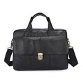 15 Inch Fashion Laptop Bag Men's Genuine Leather Briefcase Men Travel Business Bag Office Documents Bags-Black-JadeMoghul Inc.