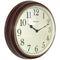 15.5" Round Dark Woodgrain Clock-Household Equipment & Accessories-JadeMoghul Inc.