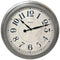 15.5" Round Galvanized Finish Gray Wall Clock-Household Equipment & Accessories-JadeMoghul Inc.