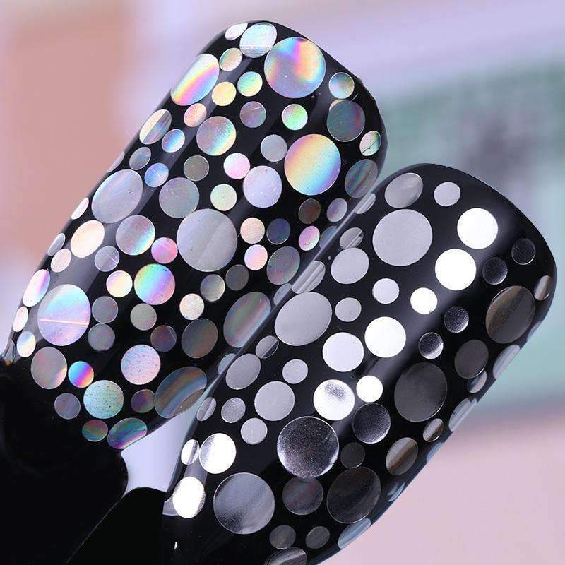 1.5g Holographic Silver Gold Nail Flakies Mixed Size Round Nail Sequins Glitter Paillette Flakes Nail Art Decorations-2 colors-JadeMoghul Inc.