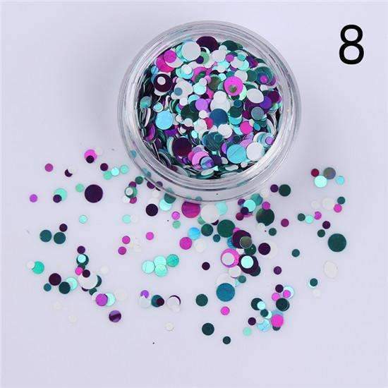 1.5g Holographic Silver Gold Nail Flakies Mixed Size Round Nail Sequins Glitter Paillette Flakes Nail Art Decorations-37147-8-JadeMoghul Inc.