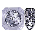 1.5g Holographic Silver Gold Nail Flakies Mixed Size Round Nail Sequins Glitter Paillette Flakes Nail Art Decorations-Silver-JadeMoghul Inc.