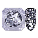 1.5g Holographic Silver Gold Nail Flakies Mixed Size Round Nail Sequins Glitter Paillette Flakes Nail Art Decorations-Silver-JadeMoghul Inc.