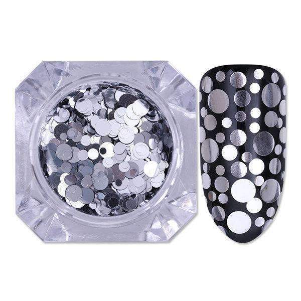 1.5g Holographic Silver Gold Nail Flakies Mixed Size Round Nail Sequins Glitter Paillette Flakes Nail Art Decorations-Silver-JadeMoghul Inc.