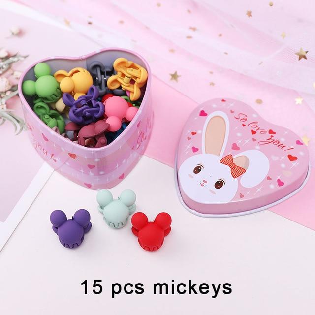 15pcs/Set Girls Cute Colorful Cartoon Small Hair Claws Lovely Children Gifts Hair Clips Headband Kids Fashion Hair Accessories AExp