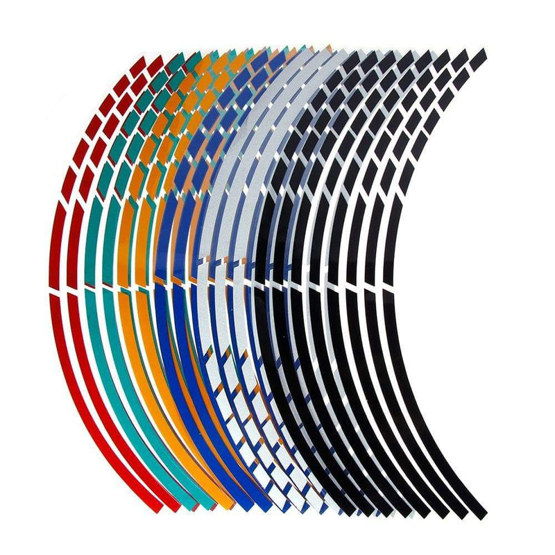 16Pcs  17"18" Strips Motorcycle Car Wheel Tire Stickers Reflective Rim Tape Motorbike Auto Decals AExp