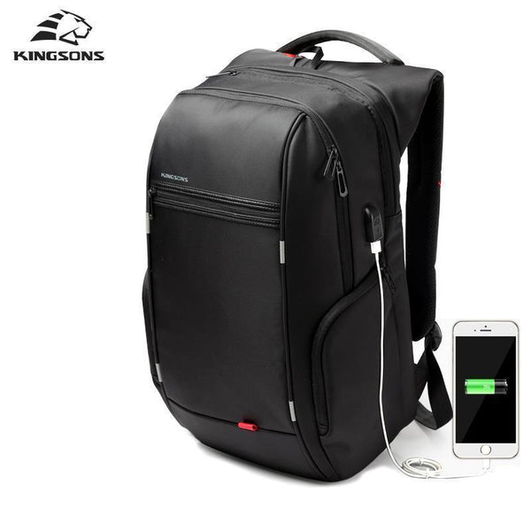 17" Laptop Backpack - External USB Charge Computer Backpack-Model B Black-China-17 Inch-JadeMoghul Inc.