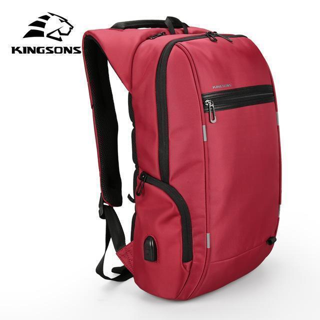17" Laptop Backpack - External USB Charge Computer Backpack-Model B Red-China-13 Inch-JadeMoghul Inc.