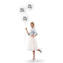 17" Large White Round Wedding Balloons - "Let's Party" (Pack of 3)-Wedding Reception Decorations-JadeMoghul Inc.