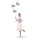 17" Large White Round Wedding Balloons - "Love" (Pack of 3)-Wedding Reception Decorations-JadeMoghul Inc.