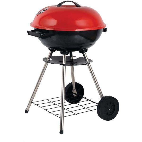 17" Portable Charcoal BBQ Grill with Wheels-Outdoor Cooking-JadeMoghul Inc.