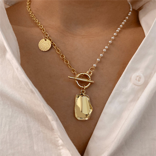 17KM Fashion Bead Pearl Choker Necklace For Women Elegant Simple Pearl Pendant Necklace Wedding Jewelry 2021