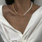 17KM Fashion Bead Pearl Choker Necklace For Women Elegant Simple Pearl Pendant Necklace Wedding Jewelry 2021