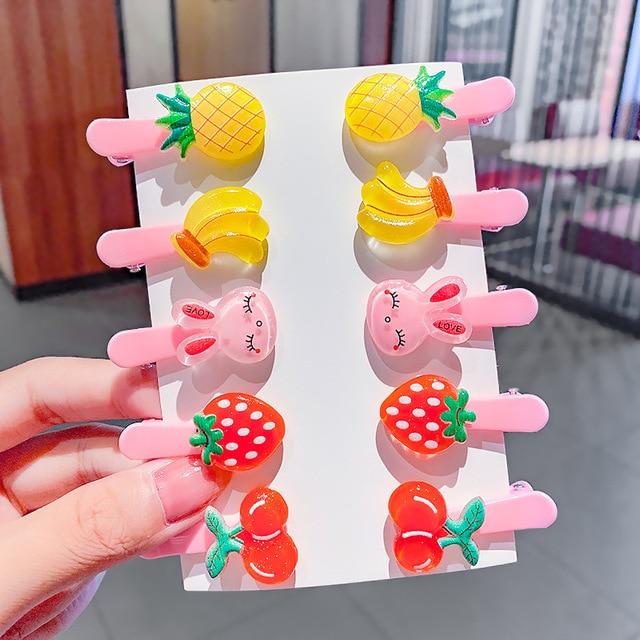 17KM Baby Girls Cartoon Hairpin For Women Children Rainbow Hair Clip Kids Flower Candy Fruit Barrette Hair Accessories AExp