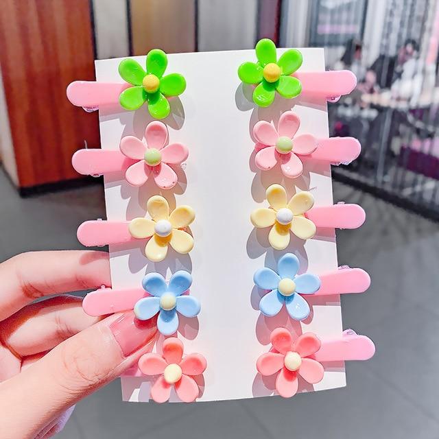 17KM Baby Girls Cartoon Hairpin For Women Children Rainbow Hair Clip Kids Flower Candy Fruit Barrette Hair Accessories AExp