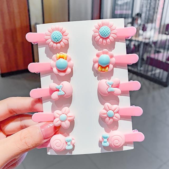 17KM Baby Girls Cartoon Hairpin For Women Children Rainbow Hair Clip Kids Flower Candy Fruit Barrette Hair Accessories AExp