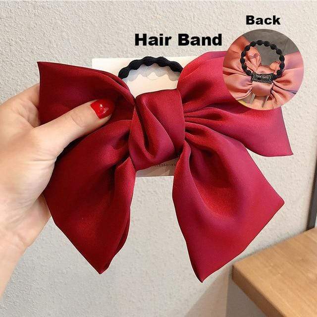 17KM Fashion Big Bow Hairpin Cute Red Barrette Pink Hair Clip Women Girls BB Hairgrip Korean Oversize Floral Hair Accessories AExp