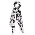 17KM Fashion Floral Print Scrunchies Solid Long Hair Ribbon For Women Ponytail Scarf Sweet Elastic Hair Band Hair Accessories AExp