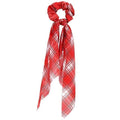 17KM Fashion Floral Print Scrunchies Solid Long Hair Ribbon For Women Ponytail Scarf Sweet Elastic Hair Band Hair Accessories AExp