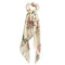17KM Fashion Floral Print Scrunchies Solid Long Hair Ribbon For Women Ponytail Scarf Sweet Elastic Hair Band Hair Accessories AExp