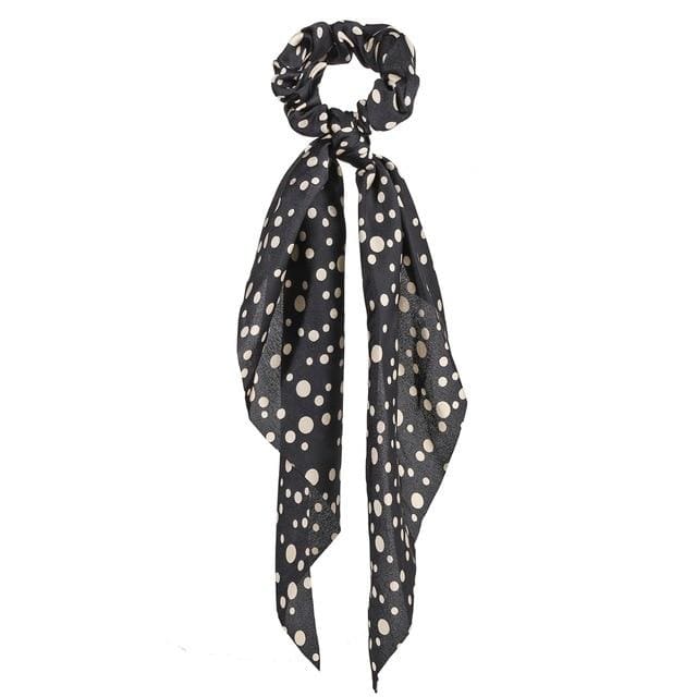 17KM Fashion Floral Print Scrunchies Solid Long Hair Ribbon For Women Ponytail Scarf Sweet Elastic Hair Band Hair Accessories AExp